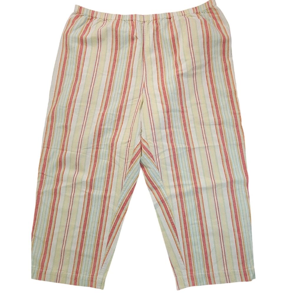 Chico's Additions Women's SIze 3 Striped Pull-On Capri Pants